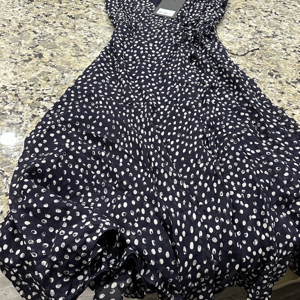 Polka Dot Kids Dress - Navy and White